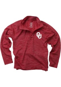 Wes and Willy Oklahoma Sooners Youth Cardinal Cloudy Yarn Primary Long Sleeve Quarter Zip Shirt