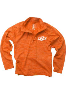 Wes and Willy Oklahoma State Cowboys Toddler Orange Cloudy Yarn Primary Long Sleeve 1/4 Zip
