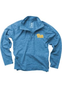 Toddler Pitt Panthers Blue Wes and Willy Cloudy Yarn Primary Long Sleeve Qtr Zip