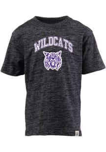 K-State Wildcats Youth Black Vintage Arch Mascot Short Sleeve Fashion T-Shirt
