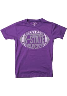 Boys K-State Wildcats Purple Wes and Willy Lettered Football Short Sleeve T-Shirt