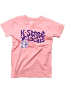 K-State Wildcats Girls Pink Arch Mascot Chant Short Sleeve T-Shirt