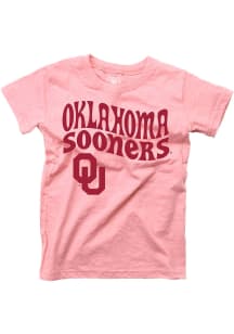 Wes and Willy Oklahoma Sooners Girls Pink Arch Mascot Chant Short Sleeve T-Shirt