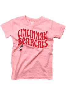 Wes and Willy Cincinnati Bearcats Girls Pink Arch Mascot Chant Short Sleeve T-Shirt
