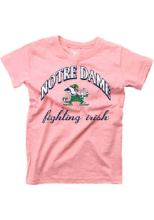 Wes and Willy Notre Dame Fighting Irish Girls Pink Arch Mascot Chant Short Sleeve T-Shirt