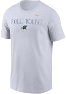 Nike Tulane Green Wave White Wordmark Short Sleeve T Shirt