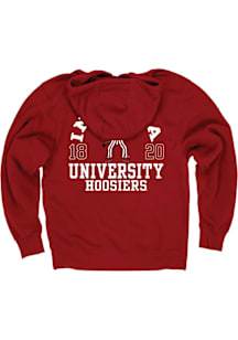 Indiana Hoosiers Mens Crimson Hoosier The Bison Long Sleeve Hoodie