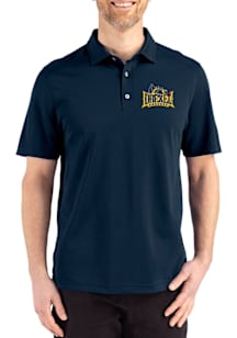 Mens Drexel Dragons Navy Blue Cutter and Buck Advantage Refresh Short Sleeve Polo Shirt