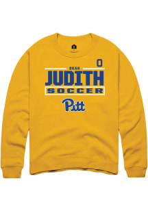 Okah Judith Rally Mens Gold Pitt Panthers NIL Stacked Box Player Crew