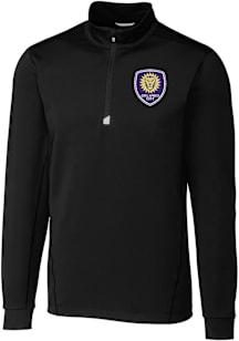 Cutter and Buck Orlando City SC Mens Black Traverse Long Sleeve Qtr Zip Pullover