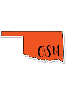 Oklahoma State Cowboys 3.5" Script State Outline Rugged Stickers - Orange