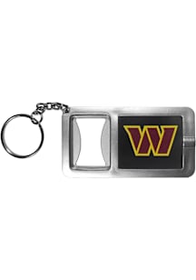 Washington Commanders Flashlight Bottle Opener Keychain - Silver