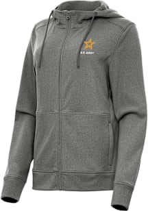 Antigua Army Womens Black Seeker Long Sleeve Full Zip Jacket