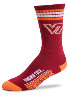 Virginia Tech Hokies Maroon 4 Stripe Deuce Youth Crew Socks