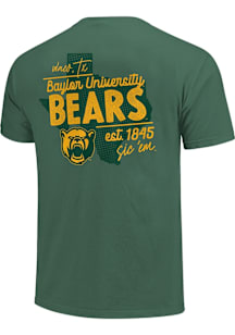 Baylor Bears Green Gradient State Short Sleeve T Shirt