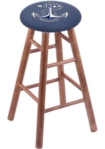 Navy Midshipmen Round Cushion Maple Pub Stool - Brown