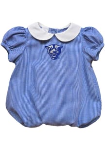 Vive La Fete Georgia State Panthers Baby Blue Gingham Collar Short Sleeve One Piece