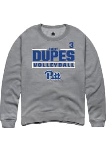 Emery Dupes Rally Mens Graphite Pitt Panthers NIL Stacked Box Player Crew