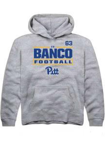 Ty Banco Rally Youth Grey Pitt Panthers NIL Stacked Box Long Sleeve Player Hoodie