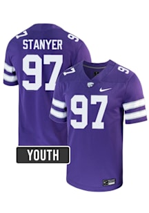 Brad Stanyer K-State Wildcats Youth Purple Nike NIL Name And Number Football Jersey