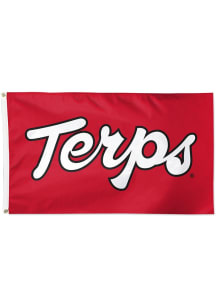 Red Maryland Terrapins 3x5 Vintage Script Silk Screen Grommet Flag