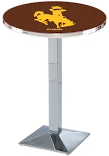 Wyoming Cowboys Chrome Square Base Pub Table