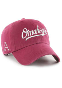 47 Arkansas Razorbacks Omahogs Ballpark Script Shot Clean Up Adjustable Hat - Crimson