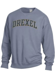 Mens Drexel Dragons Grey ComfortWash Arch Garment Dyed Crew Sweatshirt