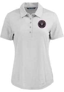 Cutter and Buck Inter Miami CF Womens Grey Coastline Eco Short Sleeve Polo Shirt