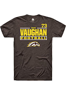 Zach Vaughan Western Michigan Broncos Brown Football NIL Stacked Box Short Sleeve Player T Shirt