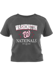 Washington Nationals Womens Charcoal Baby Short Sleeve T-Shirt