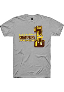 Tim Washe Rally Mens Grey Western Michigan Broncos NIL 2025 National Champions Player T Shirt