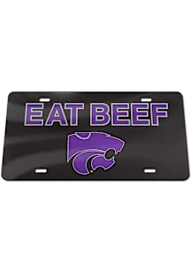 K-State Wildcats Black  Eat Beef Acrylic License Plate