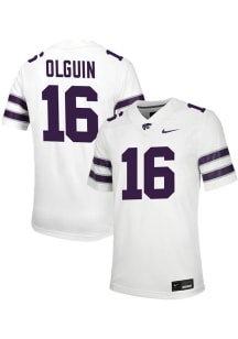 Mason Olguin Nike Mens White K-State Wildcats NIL Football Jersey