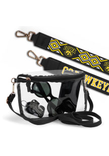 Iowa Hawkeyes Black Patterned Shoulder Strap with Lexi Clear Bag