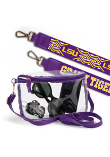 LSU Tigers Purple Patterned Shoulder Strap with Lexi Clear Bag
