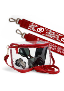 Oklahoma Sooners Red Patterned Shoulder Strap with Lexi Clear Bag