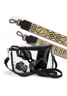 Purdue Boilermakers Gold Patterned Shoulder Strap with Lexi Clear Bag
