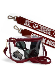 Texas A&amp;M Aggies Red Patterned Shoulder Strap with Lexi Clear Bag