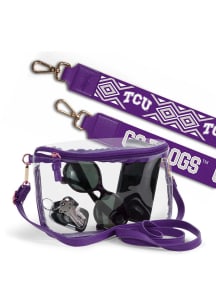 TCU Horned Frogs Purple Patterned Shoulder Strap with Lexi Clear Bag