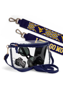 West Virginia Mountaineers Blue Patterned Shoulder Strap with Lexi Clear Bag