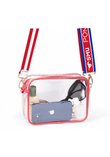 SMU Mustangs Blue Patterned Shoulder Strap with Clear Bag