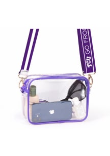 TCU Horned Frogs Purple Patterned Shoulder Strap with Clear Bag