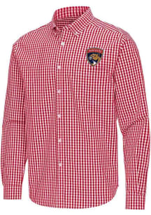 Antigua Florida Panthers Mens Red Ellis Long Sleeve Dress Shirt