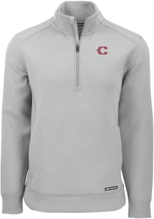 Cutter and Buck Cincinnati Reds Mens Grey City Connect Roam Long Sleeve Qtr Zip Pullover