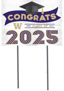 White Washington Huskies 18x24 Yard Sign with Stakes Class of 2025 Yard Sign