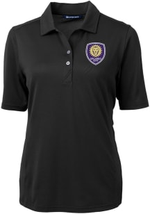 Cutter and Buck Orlando City SC Womens Black Virtue Eco Pique Short Sleeve Polo Shirt