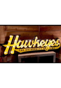 Yellow Iowa Hawkeyes Lit Marquee Sign
