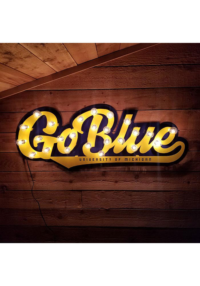 Michigan Wolverines Yellow Lit Marquee Sign