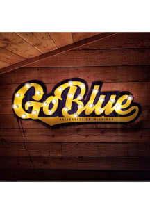 Yellow Michigan Wolverines Lit Marquee Sign